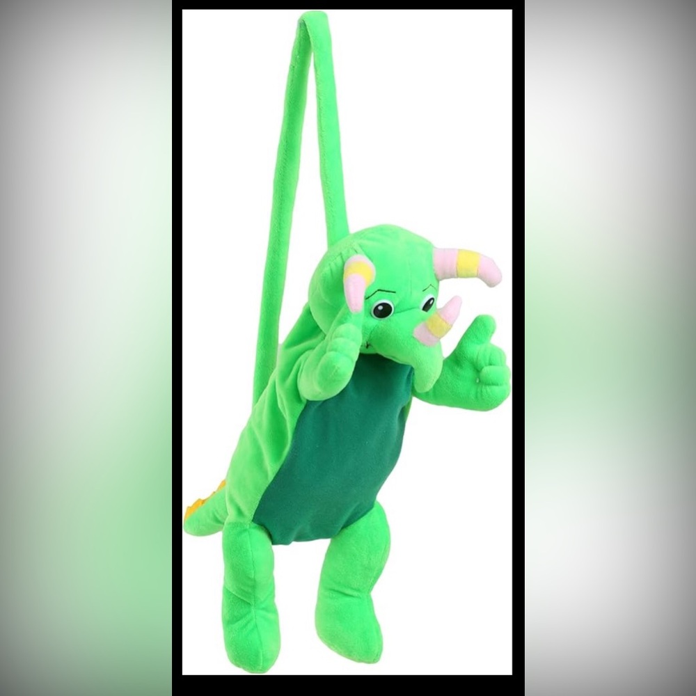 Green Plush Dinosaur Shoulder Bag